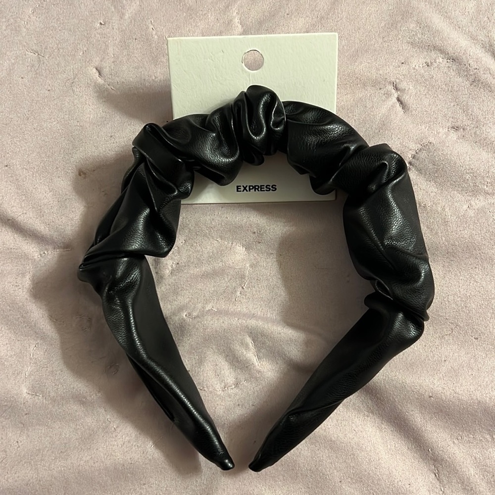 Express Faux Leather Ruched Headband